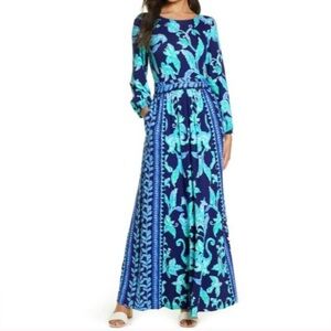 Lilly Pulitzer Micole Maxi Dress • NWT • High Tide Navy